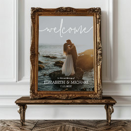 Sinal de Boas-vindas Poster Foto White Script