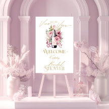 Sinal de boas-vindas Vino antes do Chá de panela d