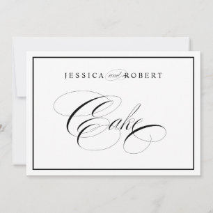 Sinal de Bolo de Casamento Elegante com Borda Pret