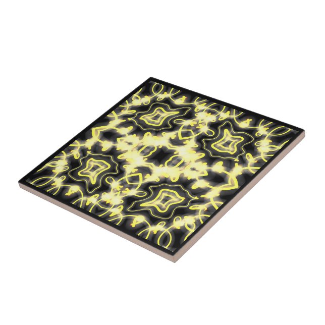 Sinal De Brilho Neon Preto E Amarelo (Lateral)