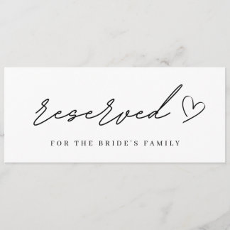 Sinal de Cadeira Reservada para Casamento Minimali