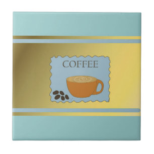 Sinal de Café Azul com Xícara de Café
