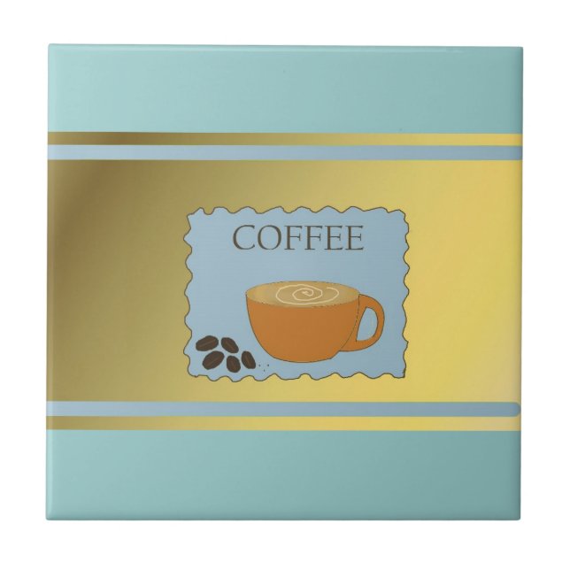 Sinal de Café Azul com Xícara de Café (Frente)