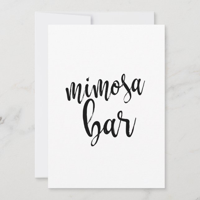 Sinal de Caligrafia Acessível para Bar de Mimosa (Frente)