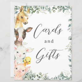 Sinal de Cartões e Presentes para Bebê de Animais