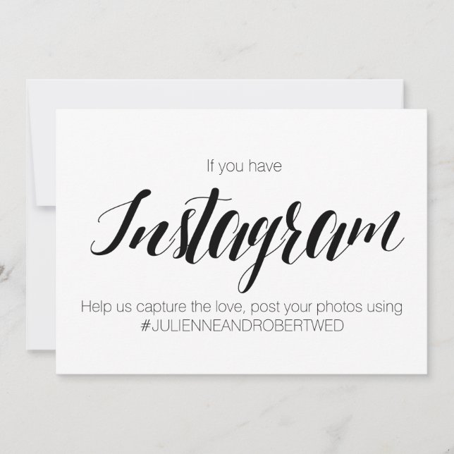 Sinal de Casamento com Estilo Caligráfico "Hashtag (Frente)