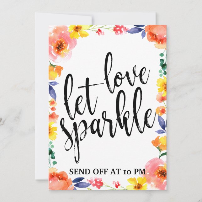Sinal de Casamento com Floral Acessível Sparkler S (Frente)