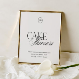 Sinal de casamento com sabores de bolo moderno e e