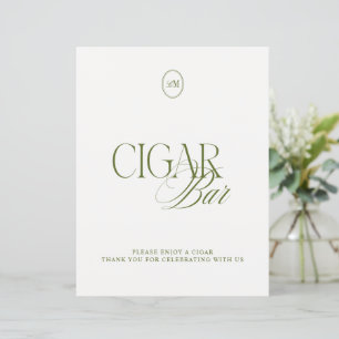 Sinal de Casamento de Barra de Charuto Verde Oliva