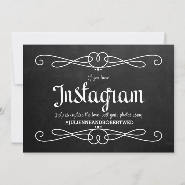 Sinal de Casamento Estilo Quadro Negro "Hashtag do (Frente)