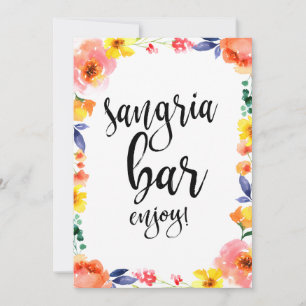 Sinal de Casamento Floral Boho Acessível Bar de Sa