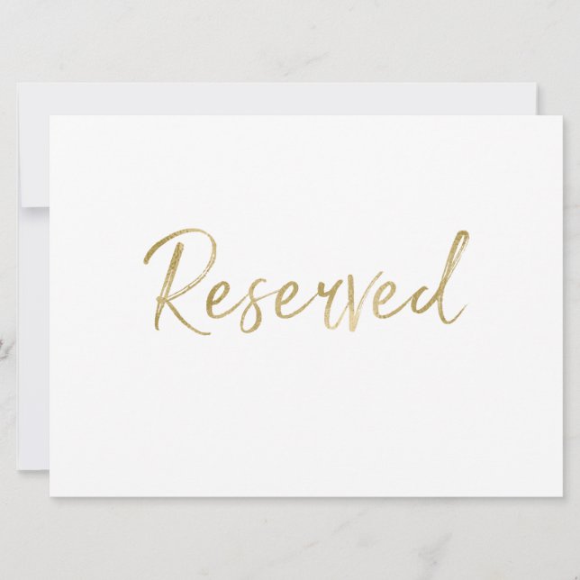 Sinal de Casamento "Reservado" | Letra Dourada Est (Frente)