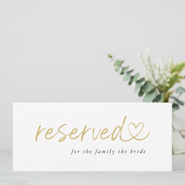 Sinal de Casamento Reservado Minimalista Moderno (Em pé/Frente)