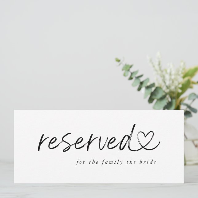 Sinal de Casamento Reservado Minimalista Moderno (Em pé/Frente)