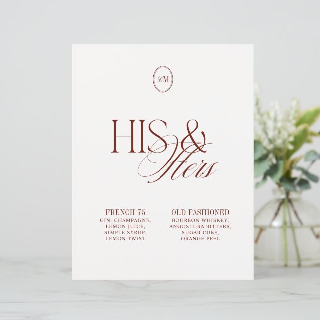 Sinal de Casamento Rust com Drinks Personalizados  (Em pé/Frente)
