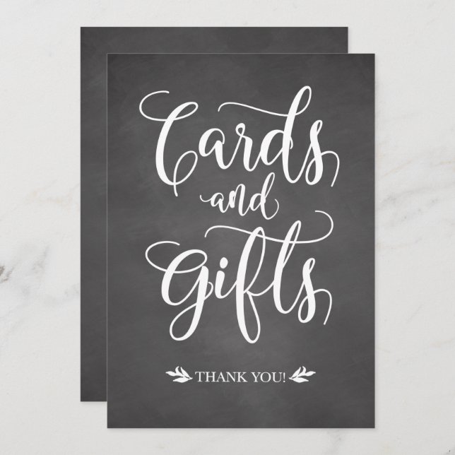 Sinal de Casamento Rústico de Cartões e Presentes (Frente/Verso)