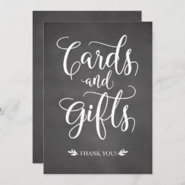 Sinal de Casamento Rústico de Cartões e Presentes