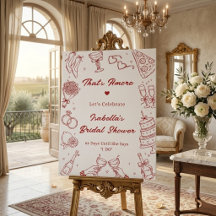 Sinal de Chuveiro de Noiva Vermelho Branco Italian
