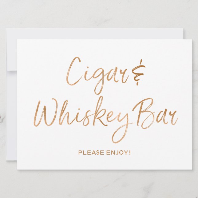 Sinal de Cigarros e Whisky Casamento | Rosa Dourad (Frente)