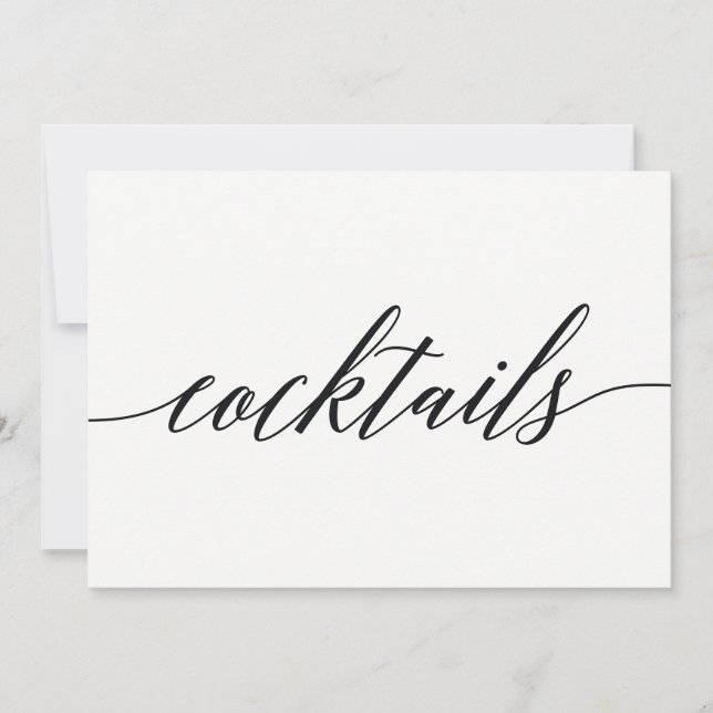 Sinal de Cocktails - Script moderno (Frente)