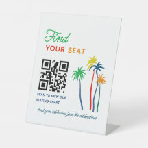 Sinal de Código QR de Assento Tropical para Casame