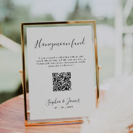 Sinal de Código QR de Casamento Minimalista do Fun