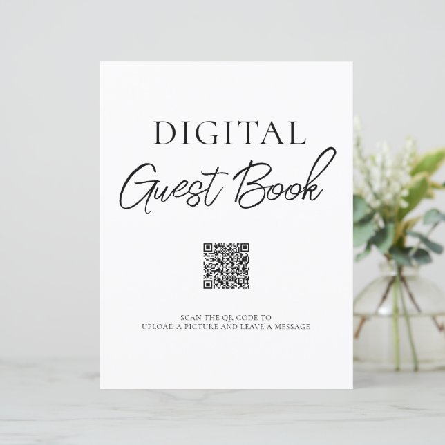 Sinal de código QR do Livro de Convidado Digital M (Em pé/Frente)