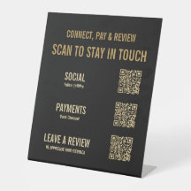 Sinal de Código QR Dourado Preto Moderno 3 | Análi