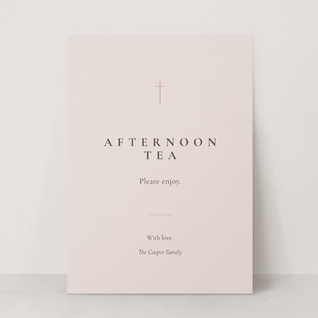 Sinal de Comida ou Buffet de Evento Religioso Grac (Grace | Blush - 5x7 Buffet Label Sign (Afternoon Tea Placeholder))
