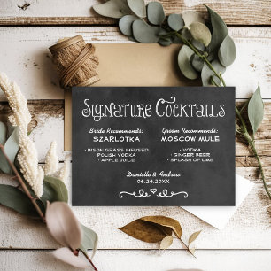 Sinal de Coquetéis de Assinatura de Casamento em Q