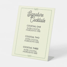 Sinal de Coquetel de Assinatura de Casamento Minim