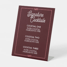 Sinal de Coquetel de Assinatura de Casamento Minim