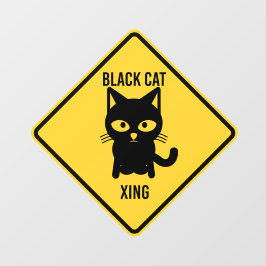 Sinal de Cruzamento de Gato Preto do Dia de as Bru