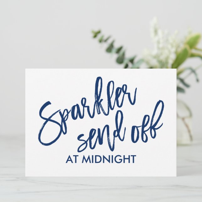 Sinal de despedida com faíscas 5X7 - Script Brush  (Em pé/Frente)