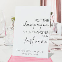 Sinal de Despedida de Solteira Pop The Champagne