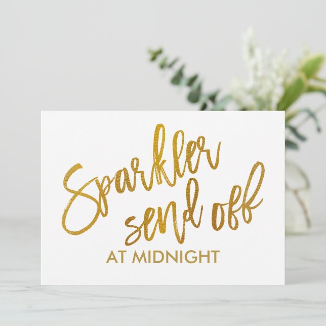 Sinal de Envio do Sparkler 5X7 - Pincel Script Gol (Em pé/Frente)