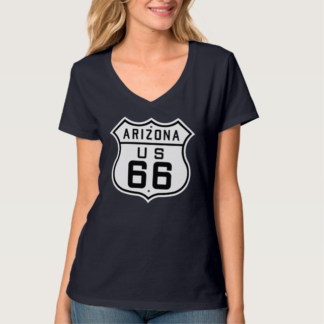 Sinal de Estrada 66 da Mulher - Camisa T (Frente)