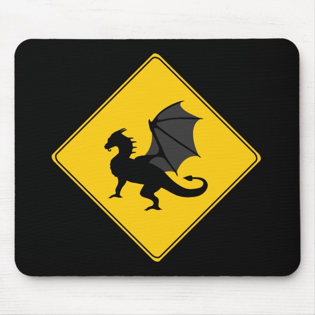 Sinal de estrada - Dragão Mousepad (Frente)