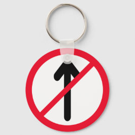 Sinal de estrada sem entrada | Chaveiro de círculo