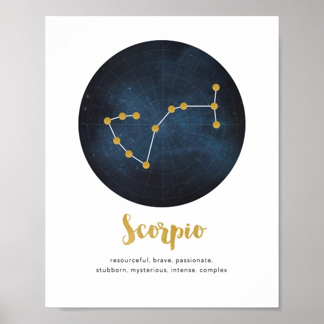 Sinal de estrela Scorpio impressão (Frente)