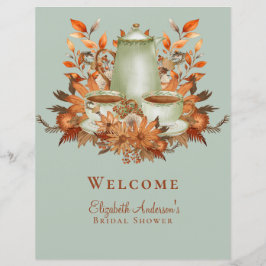 Sinal de evento de festa do Boho Terracotta Sage d