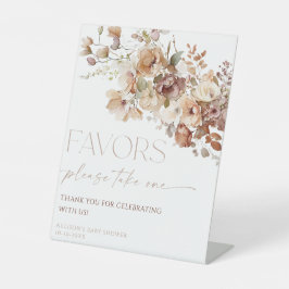 Sinal de favor boho queda castanha rústica floral