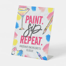 Sinal de Festa de solteira de Tinta e Sip Marble