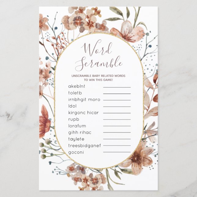 Sinal de Flores Selvagens de Outono de Jogo de Pal (Frente)