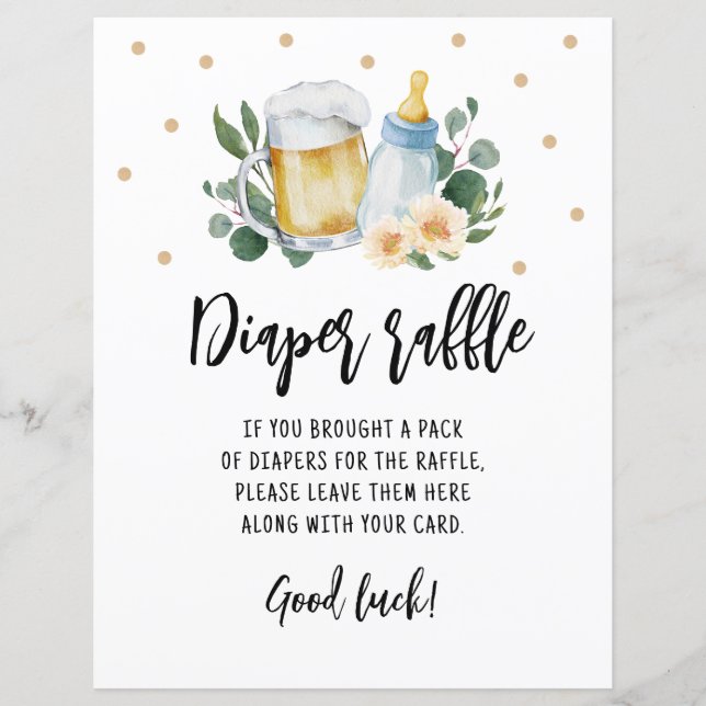 Sinal de fralda Raffle Game Baby is Breaking Green (Frente)