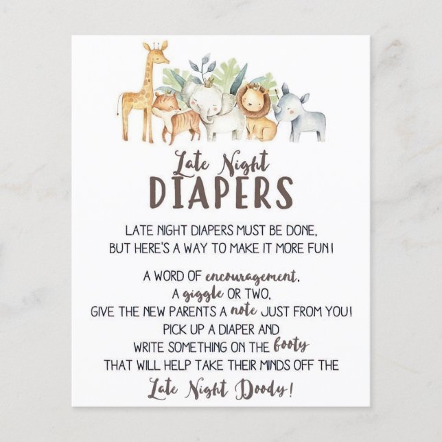 Sinal de Fraldas Noturnas Safari, Fralda Noturna T (Frente)