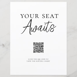 Sinal de Gráfico de Assento de Código QR Minimalis