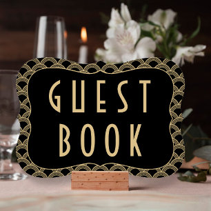 Sinal de Guestbook Gatsby Gatsby Black & Dourado d