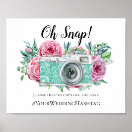 Sinal de hashtag de casamento Boho. Impressão inst