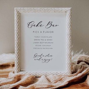 Sinal de Impressão de Casamento Barra de Bolo Deco
